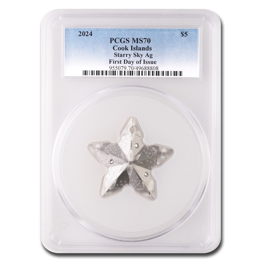 2024 CI 1 oz Silver Holiday Ornament: Starry Sky MS-70 PCGS (FDI)