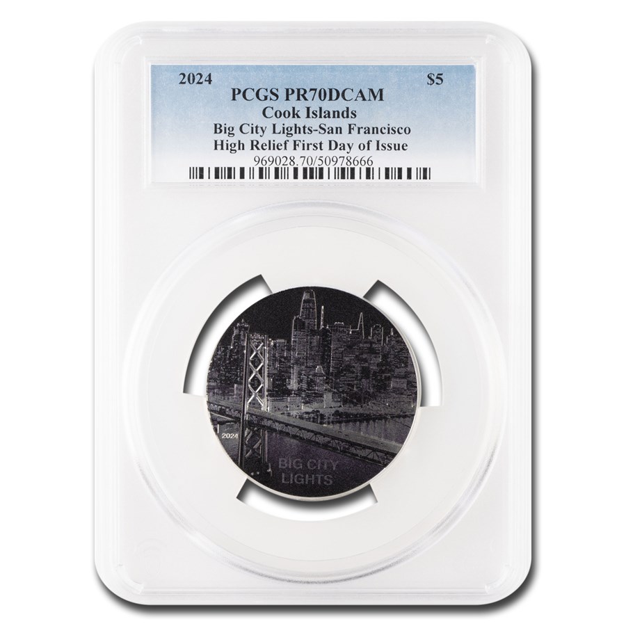 2024 Cook IsL 1 oz HR Ag Big City Lights: San Fran PR-70 DCAM FDI