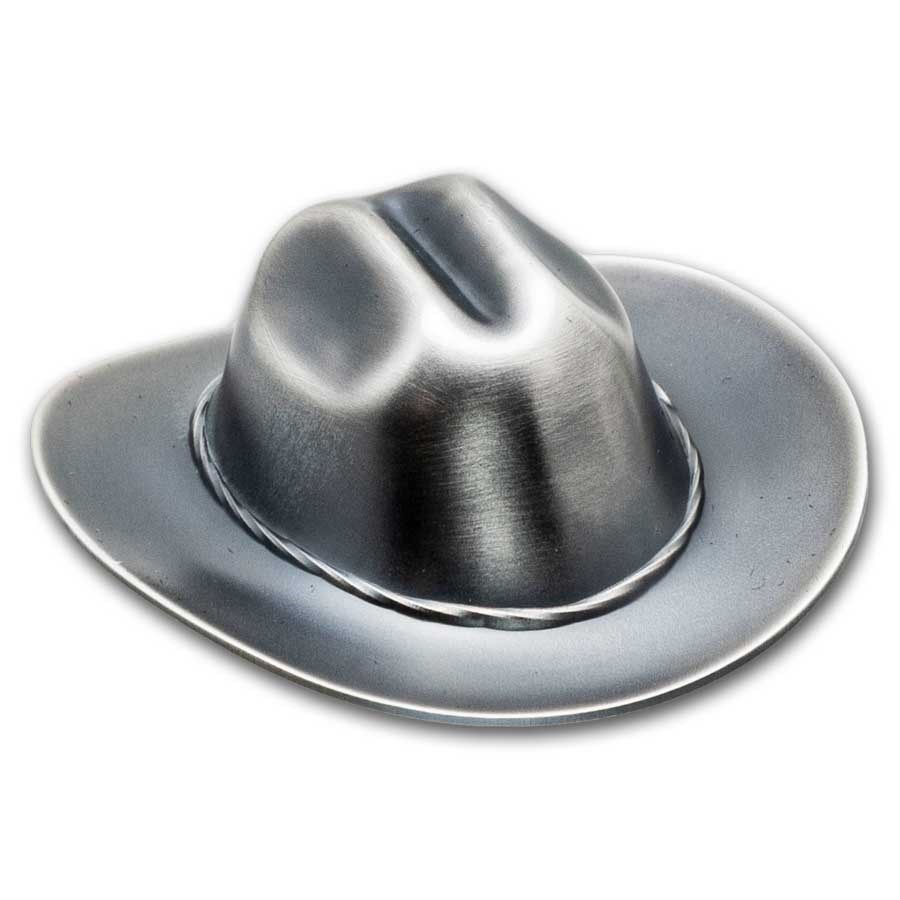 2024 Cook Islands 1 oz Silver Antique Cowboy Hat Shaped Coin