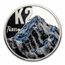 2024 Cook Islands 2 oz Silver Proof Mountain Peaks; K2