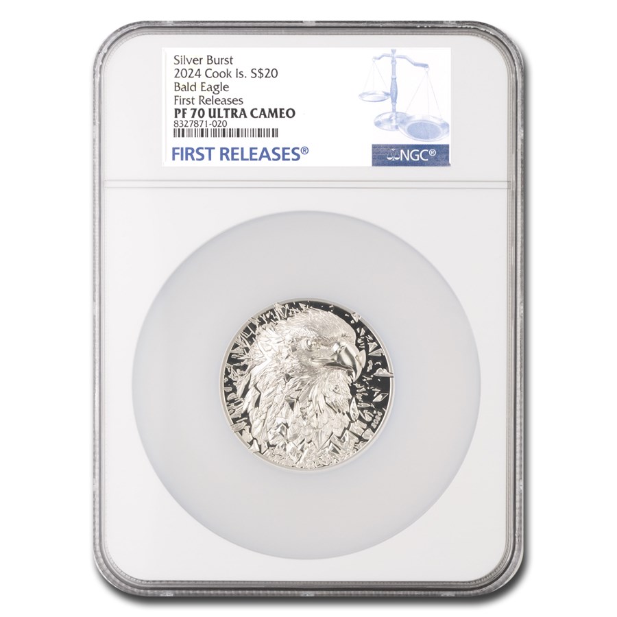 2024 Cook Islands 3 oz Ag Proof Silver Burst Eagle PF-70 NGC (FR)