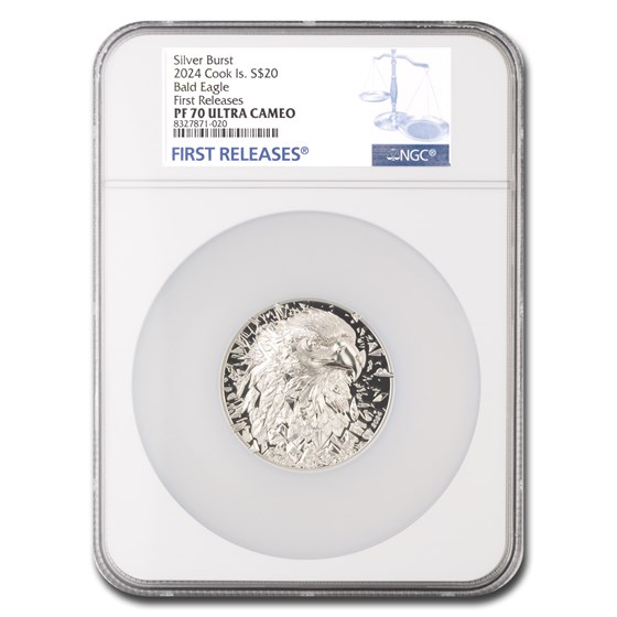 2024 Cook Islands 3 oz Ag Proof Silver Burst Eagle PF-70 NGC (FR) 2024 Cook Islands 3 oz Ag Proof Silver Burst Eagle PF-70 NGC (FR)