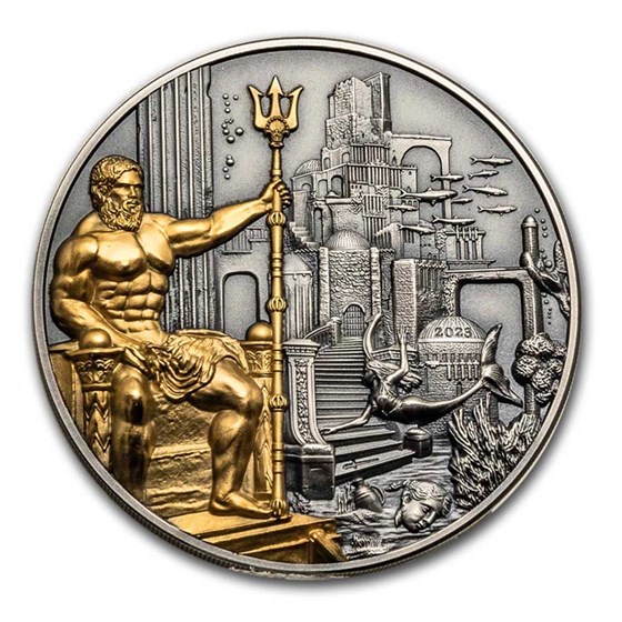2024 Cook Islands 3 oz Silver Antique Epic Places; Atlantis 2024 Cook Islands 3 oz Silver Antique Epic Places; Atlantis