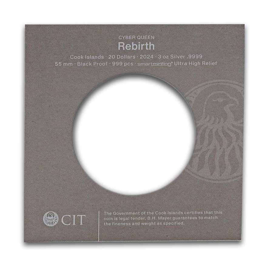 2024 Cook Islands 3 oz Silver Cyber Queen; Rebirth