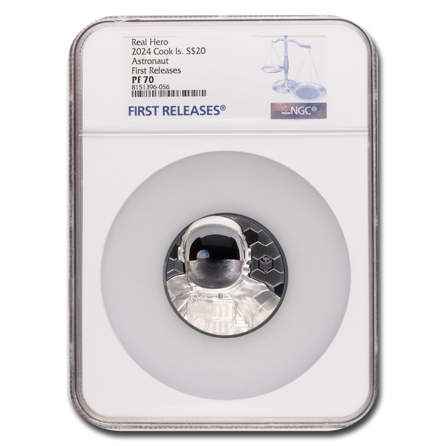 2024 Cook Islands 3 oz Silver Real Heroes: Astronaut PF-70 NGC FR