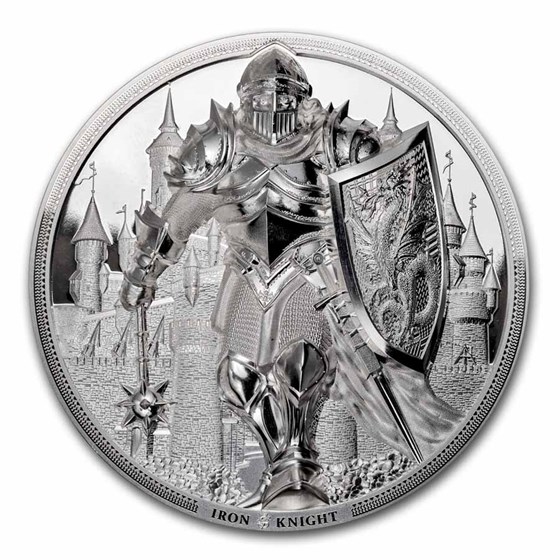 2024 Cook Islands 5 oz Silver Iron Knight (with Box & COA) 2024 Cook Islands 5 oz Silver Iron Knight (with Box & COA)