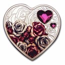 2024 Cook Islands Silver Brilliant Love Heart Shape
