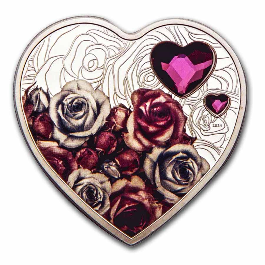Buy 2024 Cook Islands Silver Brilliant Love Heart Shape | APMEX
