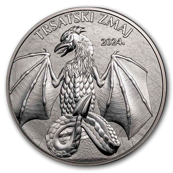 2024 Croatia 1 oz Silver Trsat Dragon BU (w/ Box & COA)