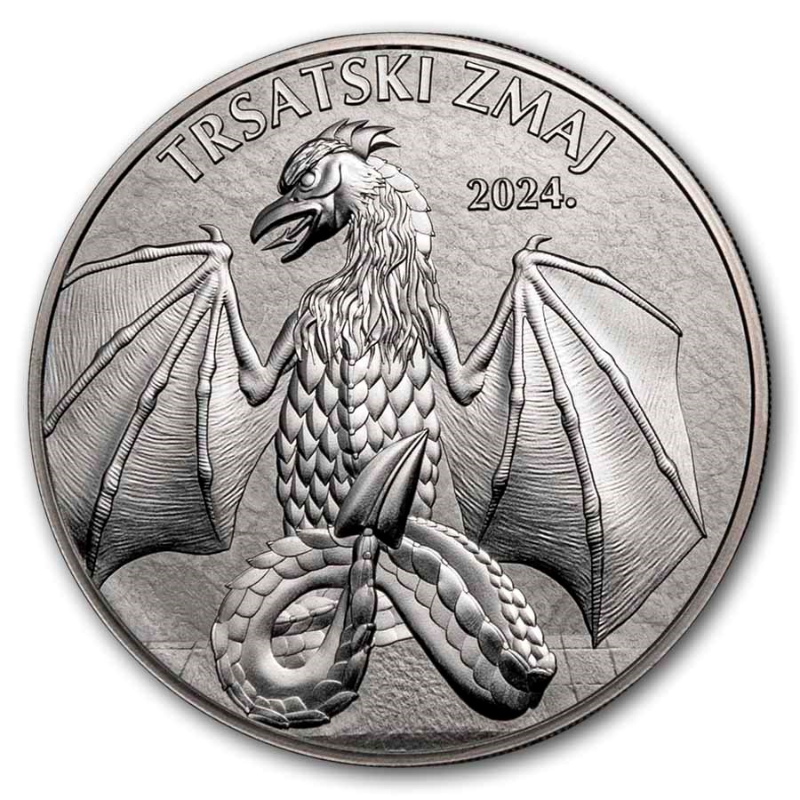 2024 Croatia 1 oz Silver Trsat Dragon BU (w/ Box & COA)