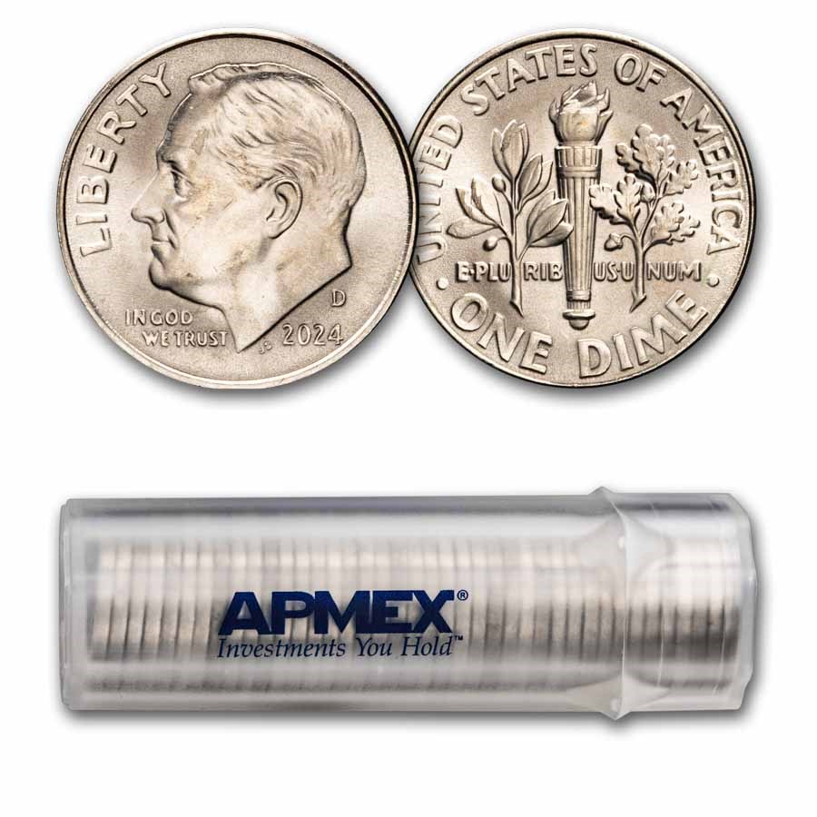 2024-D Roosevelt Dime 50-Coin Roll BU