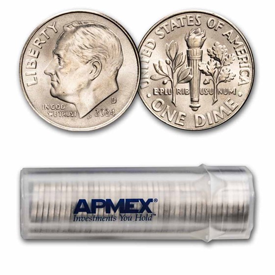 2024-D Roosevelt Dime 50-Coin Roll BU 2024-D Roosevelt Dime 50-Coin Roll BU