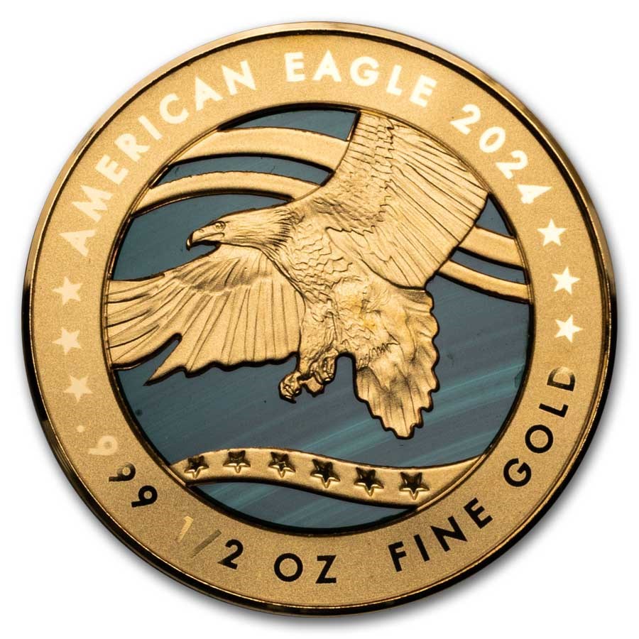 2024 Democratic Rep. of Congo 1/2 oz Gold Malachit American Eagle