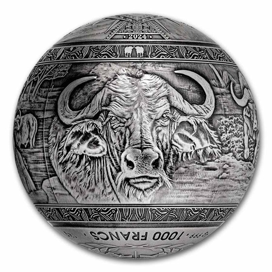 2024 Djibouti 1 kilo Silver Big Five of Africa Buffalo Spherical 2024 Djibouti 1 kilo Silver Big Five of Africa Buffalo Spherical