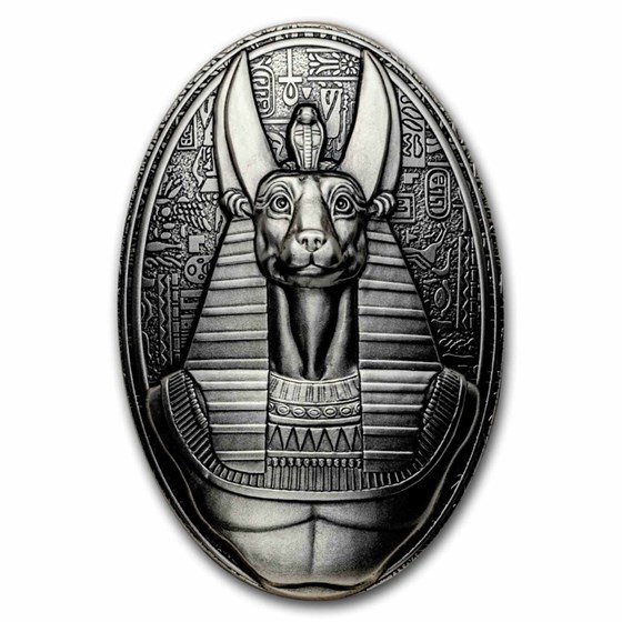 2024 Djibouti 3 oz Silver Antique Anubis 3D Shaped Coin 2024 Djibouti 3 oz Silver Antique Anubis 3D Shaped Coin
