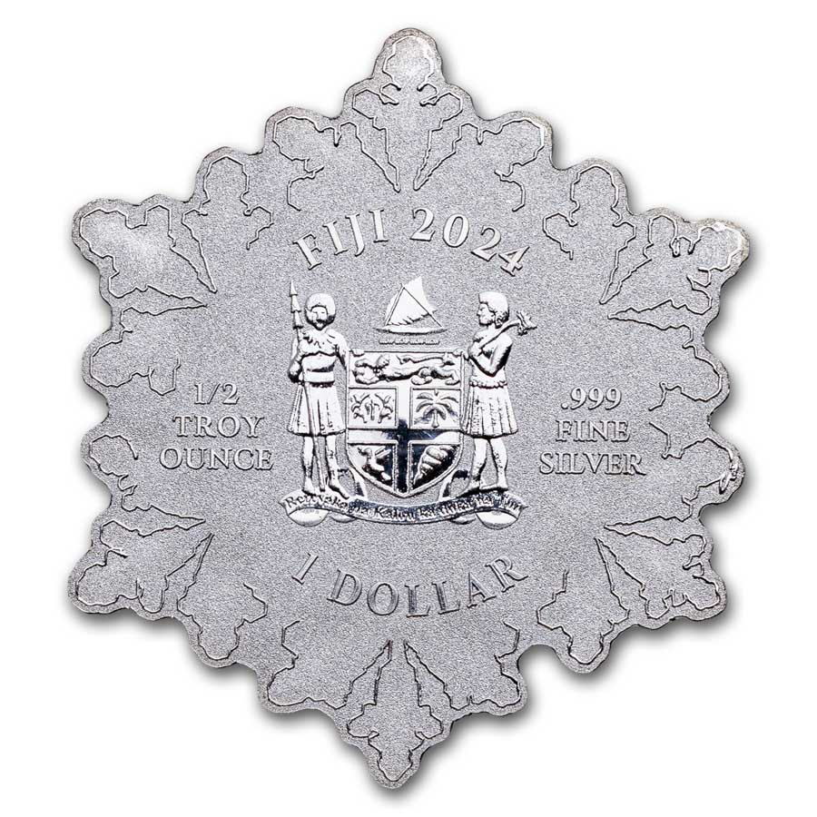 2024 Fiji 1/2 oz Silver Snowflake Coin w/ Crystals, Box & COA | eBay