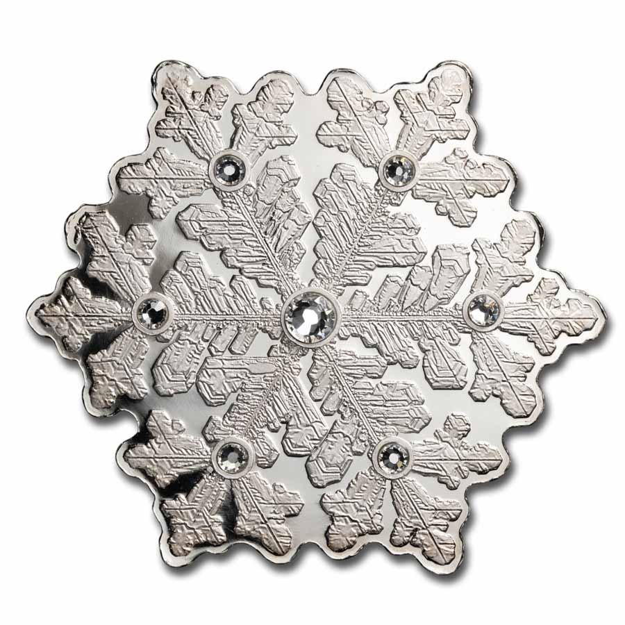2024 Fiji 1/2 oz Silver Snowflake Coin w/ Crystals (Coin Only)