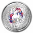 2024 Fiji 1 oz Silver Rainbow Magical Unicorn "Blossom"