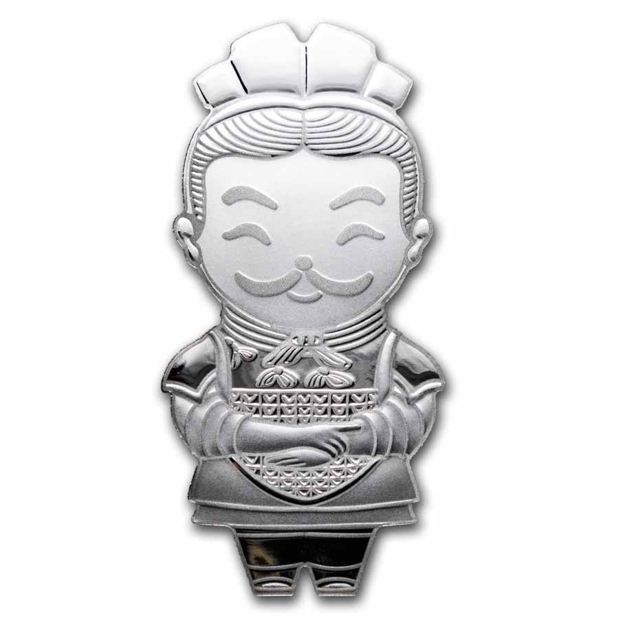 2024 Fiji 10 gram Silver Terracotta Army Chibi Shaped Coin