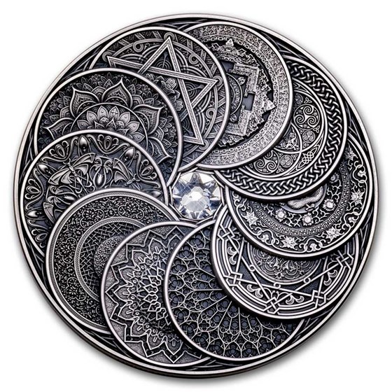 2024 Fiji 5 oz Antique Finish Silver Special Edition Mandala Art 2024 Fiji 5 oz Antique Finish Silver Special Edition Mandala Art