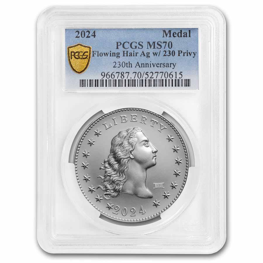 Buy 2024 Flowing Hair Silver Medal MS-70 230 Ann Privy | APMEX