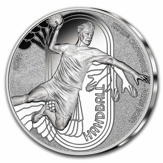 2024 France €10 Silver Paris 2024 Olympics: Handball 2024 France €10 Silver Paris 2024 Olympics: Handball