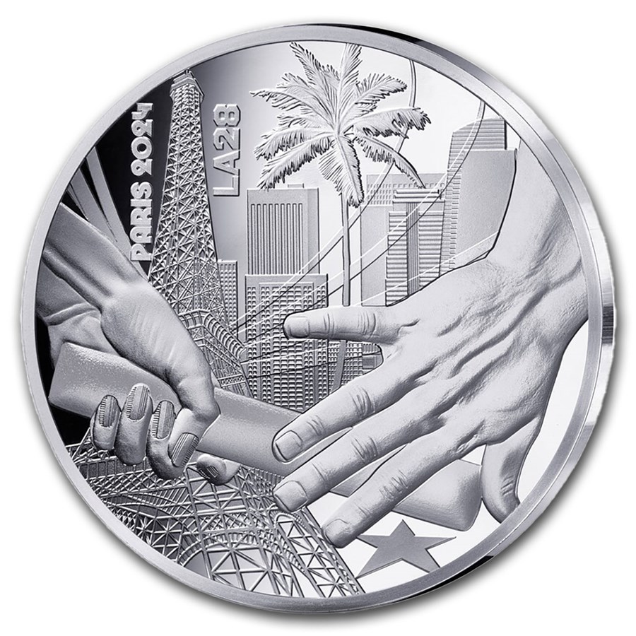 2024 France €10 Silver Paris 2024 Olympics: Handover From Paris