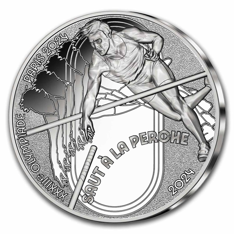 2024 France €10 Silver Paris 2024 Olympics Pole Vault