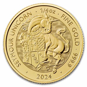 2024 GB 1/4 oz Gold Royal Tudor Beast Seymour Unicorn BU Coin