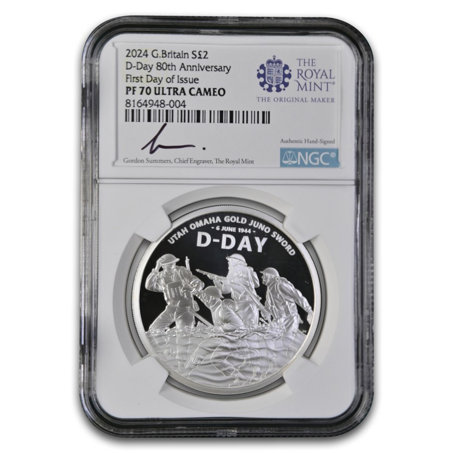 2024 GB 1 oz Silver £2 80th Anniv. D-Day PF-70 NGC FDI (Summers)