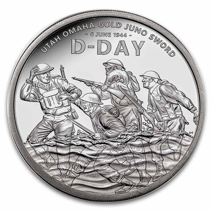 2024 GB 1 oz Silver £2 Proof 80th Anniversary D-Day (Spotted)