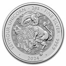 2024 GB 2 oz Silver Royal Tudor Beasts Seymour Unicorn BU Coin