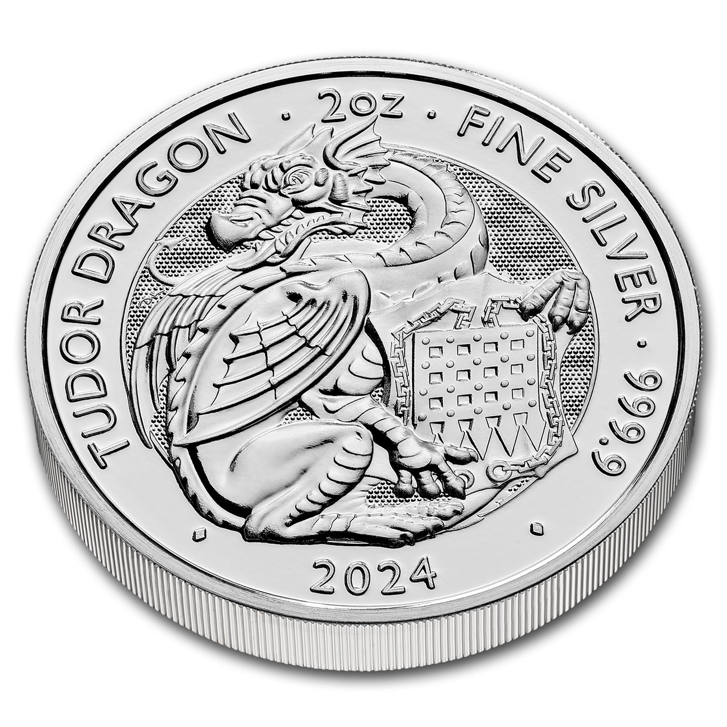 2024 2オンス ロイヤルチューダービースト　ドラゴン銀貨 2024 GB 2 oz Silver Royal Tudor Beasts Tudor Dragon BU