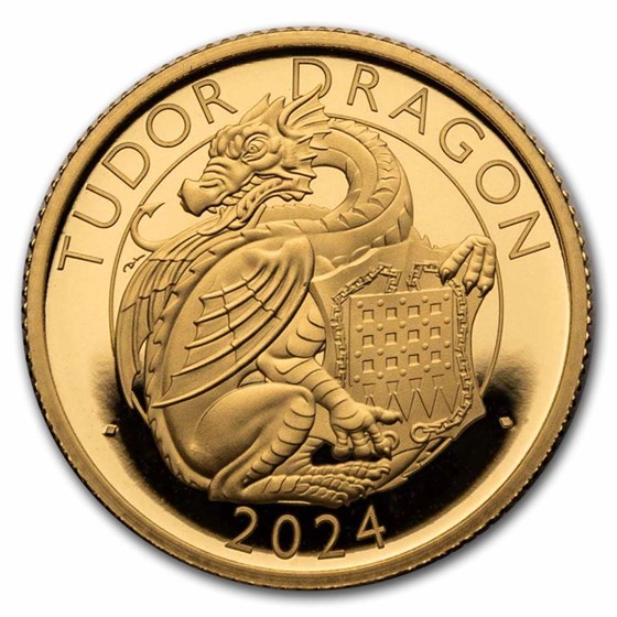 2024 GB Royal Tudor Beasts Tudor Dragon 1/4 oz Gold Prf (Box/COA) 2024 GB Royal Tudor Beasts Tudor Dragon 1/4 oz Gold Prf (Box/COA)