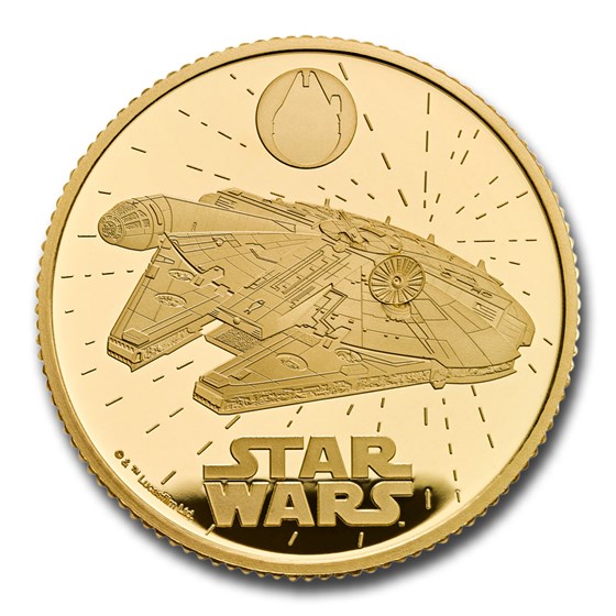 2024 GB Star Wars: Millennium Falcon 1/4 oz Gold £25 Prf Coin 2024 GB Star Wars: Millennium Falcon 1/4 oz Gold £25 Prf Coin