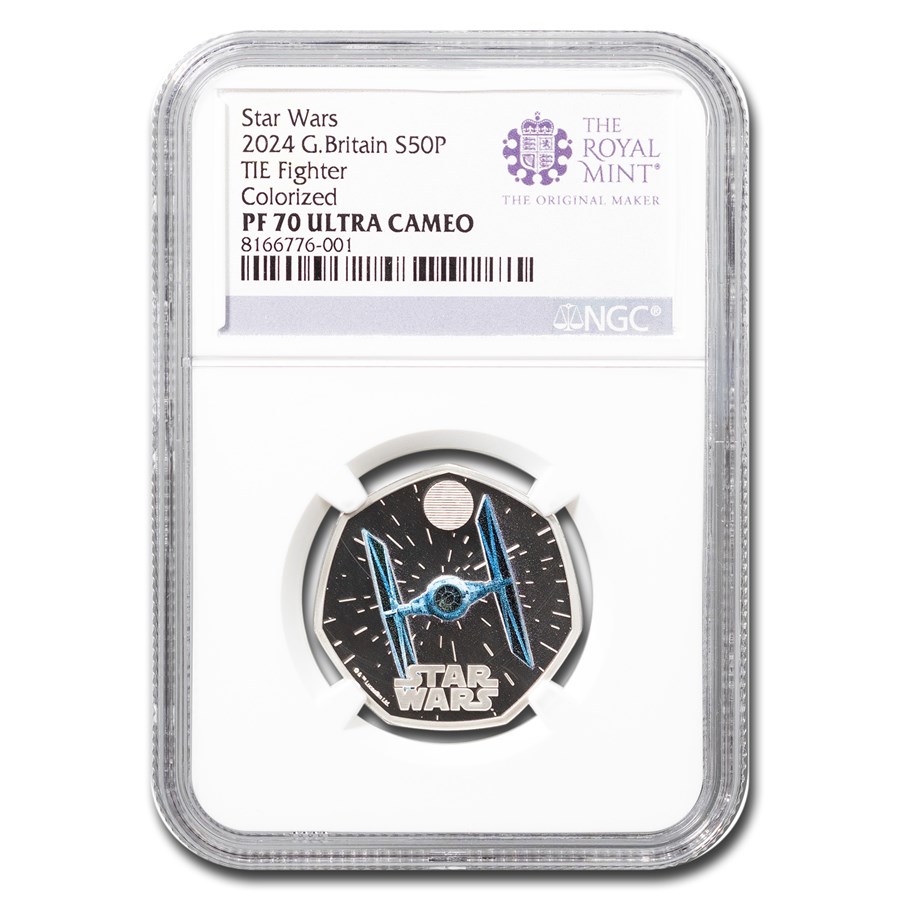 2024 GB Star Wars: TIE Fighter Silver 50 Pence PF-70 UCAM NGC