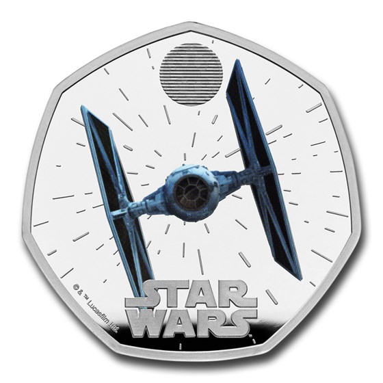 2024 GB Star Wars: TIE Fighter Silver 50 Pence Proof Color Coin 2024 GB Star Wars: TIE Fighter Silver 50 Pence Proof Color Coin