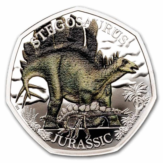 2024 GB Stegosaurus 50p Silver Proof Color Coin 2024 GB Stegosaurus 50p Silver Proof Color Coin