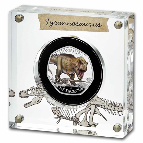 2024 GB Tyrannosaurus Rex 50p Silver Proof Color Coin