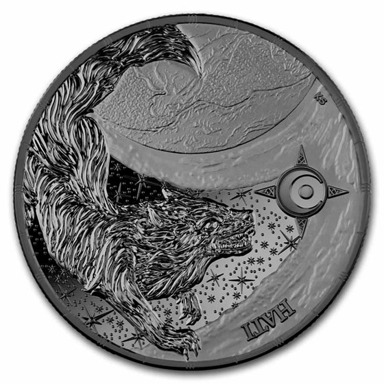 2024 Germania Ragnarok: Hati 1 oz Black Silver BU 2024 Germania Ragnarok: Hati 1 oz Black Silver BU