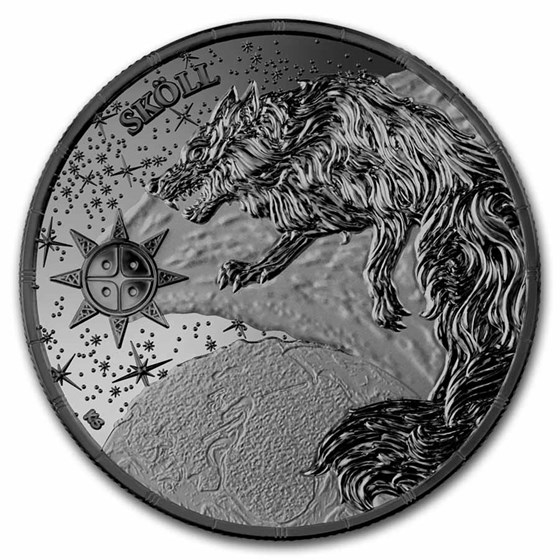 2024 Germania Ragnarok: Skoll 1 oz Black Silver BU 2024 Germania Ragnarok: Skoll 1 oz Black Silver BU