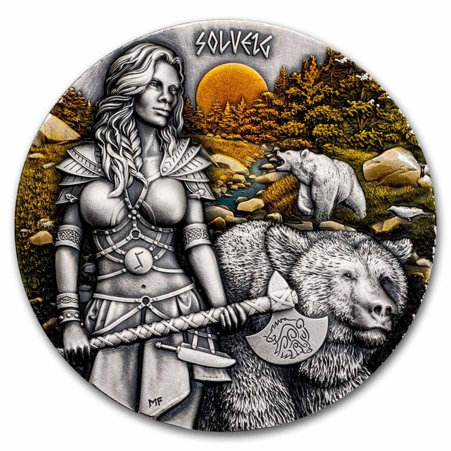 2024 Germania Valkyries: Solveig 2 oz Silver (Off-Quality)