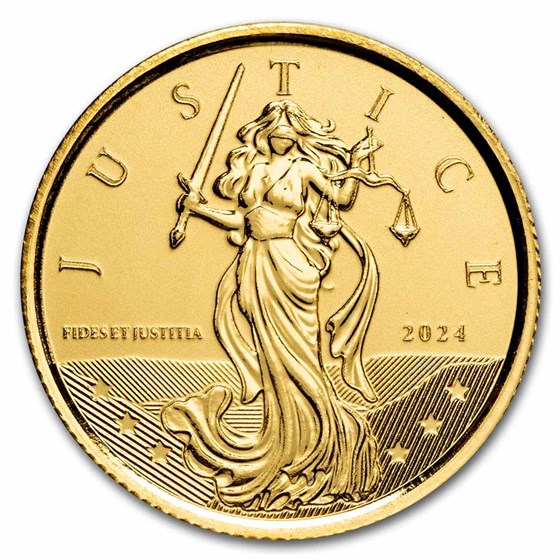 2024 Gibraltar 1/10 oz Gold Lady Justice BU 2024 Gibraltar 1/10 oz Gold Lady Justice BU