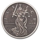 2024 Gibraltar 1 oz Silver Lady Justice Antique