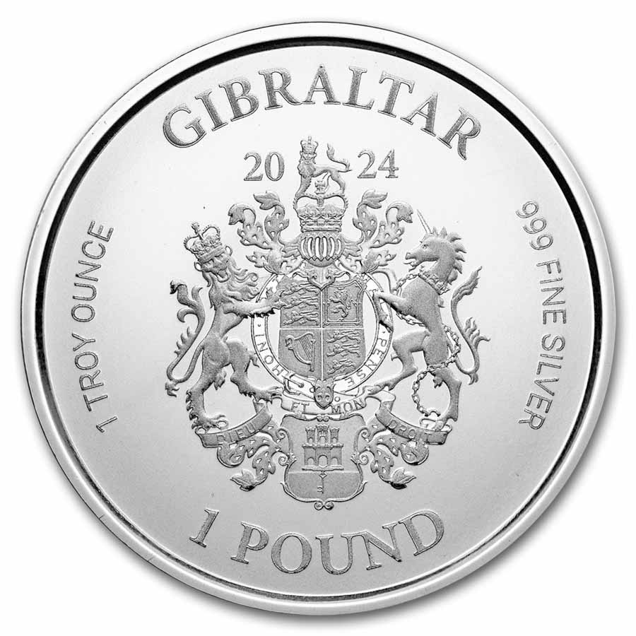 2024 Gibraltar 1 oz Silver Lady Justice BU