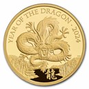 2024 Great Britain 1 oz Gold Year of the Dragon Proof (Box & COA)