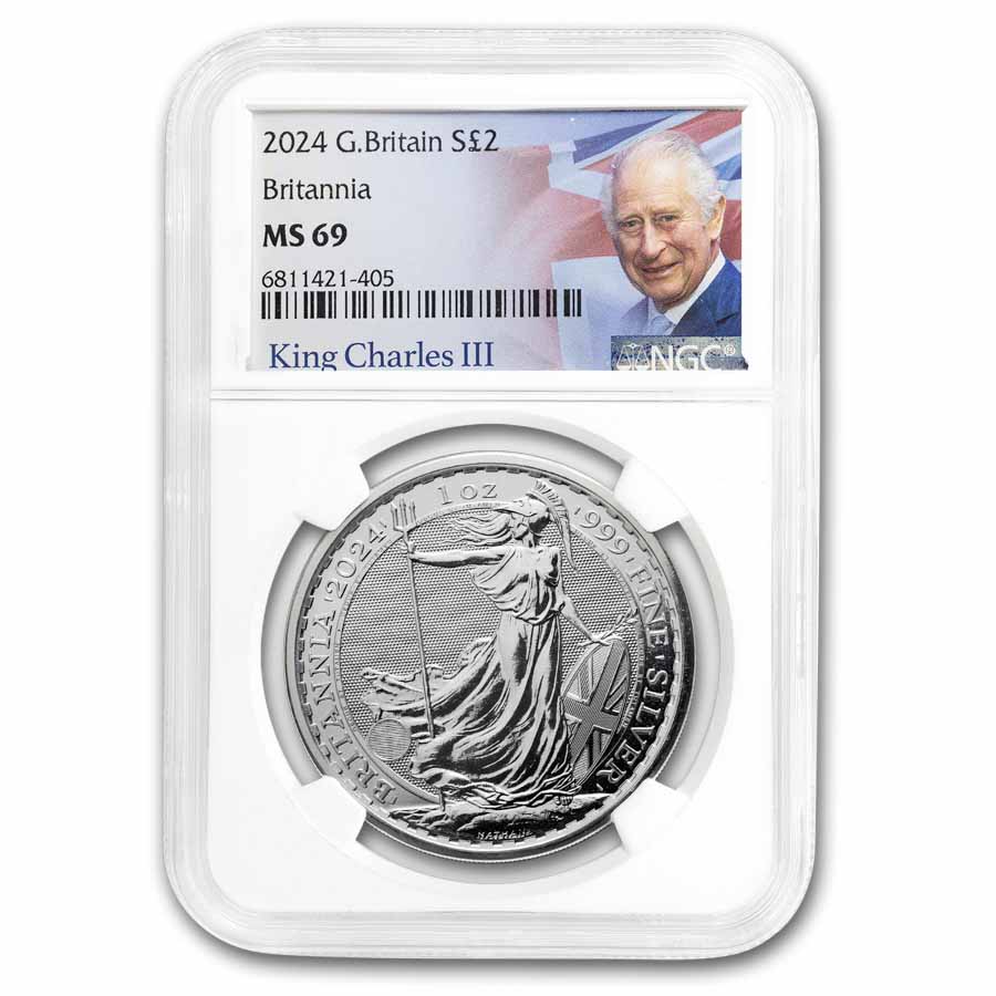 Buy 2024 GB 1 oz Silver Britannia MS-69 NGC (King) | APMEX