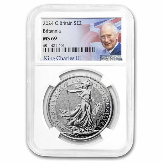 2024 Great Britain 1 oz Silver Britannia MS-69 NGC (King Label)