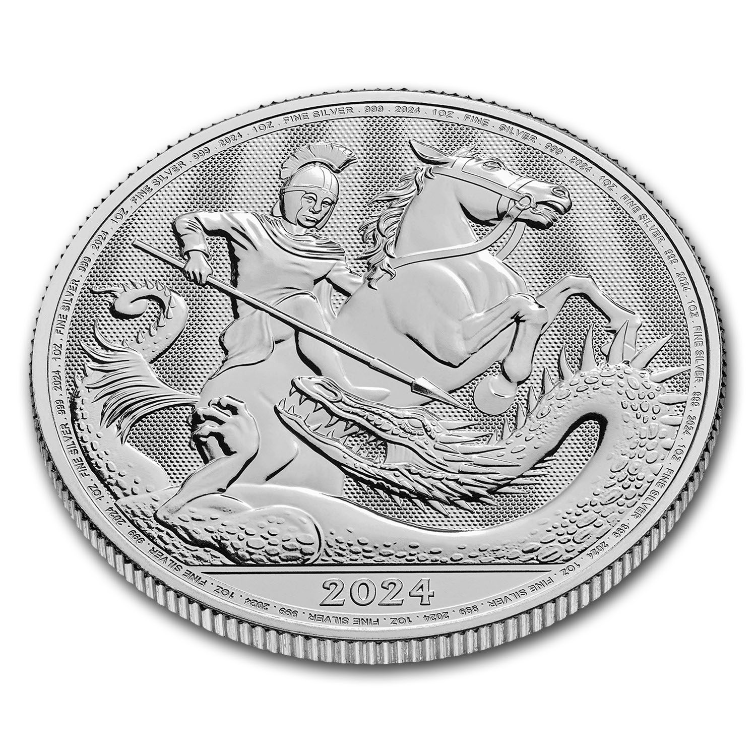 2024 Great Britain 1 oz Silver St. George and the Dragon BU