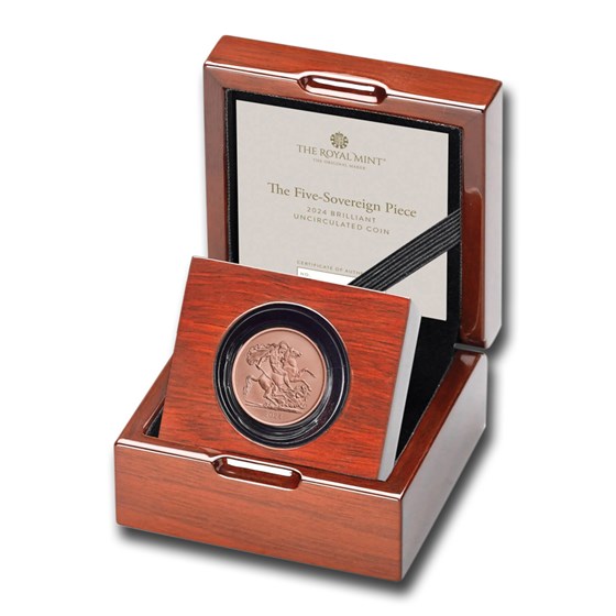 2024 Great Britain Gold Five Sovereign Uncirculated Coin 2024 Great Britain Gold Five Sovereign Uncirculated Coin